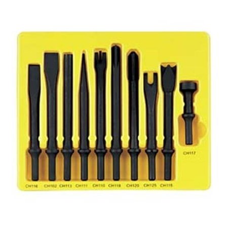 GREY PNEUMATIC Eagle GYCS110 10 Pieces .401 Shank General Service Chisel Set GYCS110